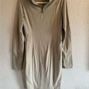 Elegant Long Sleeve Dress in Taupe